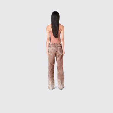 Denim Terracotta Paint Print Denim Jeans