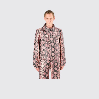 Leather Jacket Pink Snake Leather Jacket