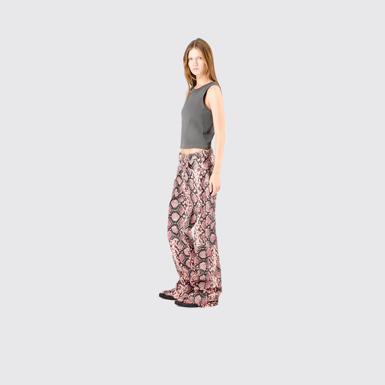 Leather Trousers Pink Snake Leather Trousers