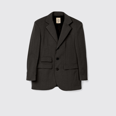 Side view of Tailored Blazer Black Technical Suit Blazer