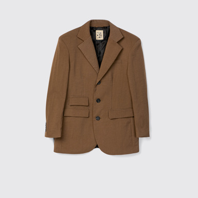 Side view of Tailored Blazer Brown ECONYL® Suit Blazer