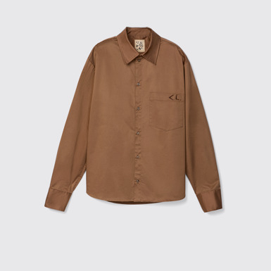 Side view of Cotton Shirt Brown Cotton Shirt