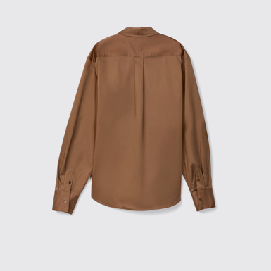 Back view of Cotton Shirt Brown Cotton Shirt