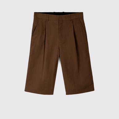 Side view of Tailored Shorts Brown Technical Suit Shorts