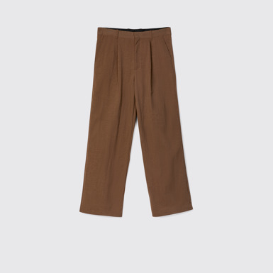 Side view of Tailored Trousers Brown Technical Suit Trousers