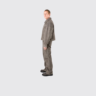 Suede Jacket Gray Wrinkled Suede Leather Jacket