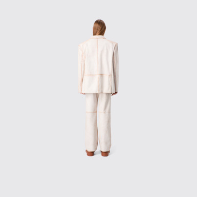 CAMPERLAB LEATHER White cracked leather blazer