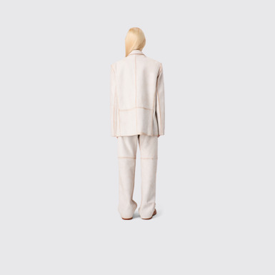 CAMPERLAB LEATHER White cracked leather blazer