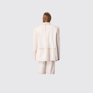 CAMPERLAB LEATHER White cracked leather blazer