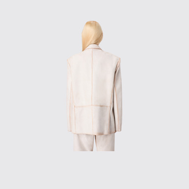 CAMPERLAB LEATHER White cracked leather blazer