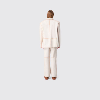 CAMPERLAB LEATHER White cracked leather trousers