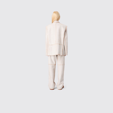 CAMPERLAB LEATHER White cracked leather trousers