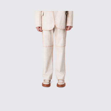 CAMPERLAB LEATHER White cracked leather trousers