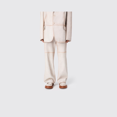 CAMPERLAB LEATHER White cracked leather trousers