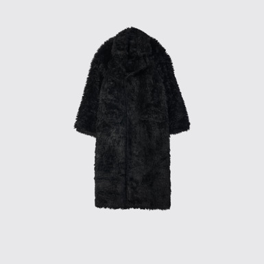 Side view of CAMPERLAB COATS & JACKETS Black textured coat