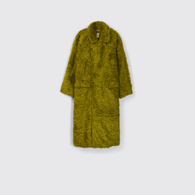 Side view of CAMPERLAB COATS & JACKETS Green textured coat