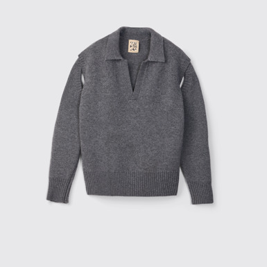 Side view of CAMPERLAB KNIT Gray wool-blend Sweater