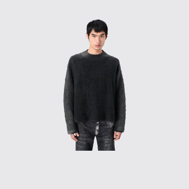 CAMPERLAB KNIT Black wool-blend Bouclé Jumper