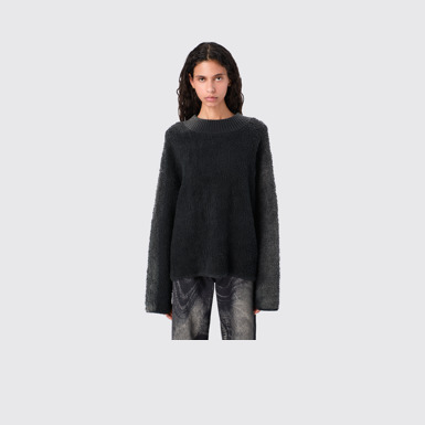 CAMPERLAB KNIT Black wool-blend Bouclé Jumper