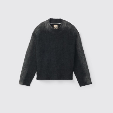 Side view of CAMPERLAB KNIT Black wool-blend Bouclé Jumper