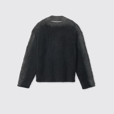 Back view of CAMPERLAB KNIT Black wool-blend Bouclé Jumper