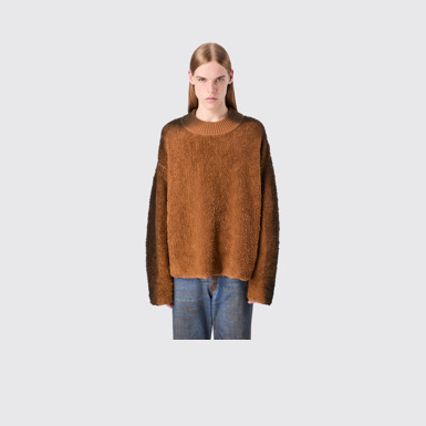 CAMPERLAB KNIT Terracotta wool-blend Bouclé Jumper