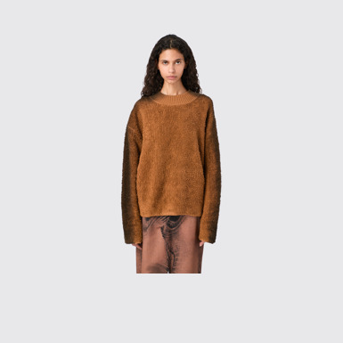 CAMPERLAB KNIT Terracotta wool-blend Bouclé Jumper