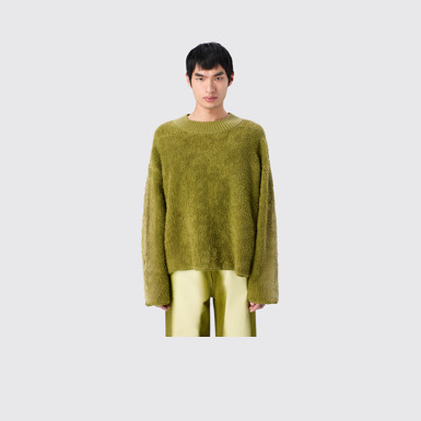 CAMPERLAB KNIT Green wool-blend Bouclé Jumper