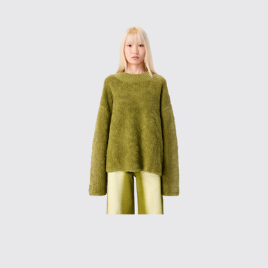 CAMPERLAB KNIT Green wool-blend Bouclé Jumper