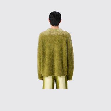 CAMPERLAB KNIT Green wool-blend Bouclé Jumper
