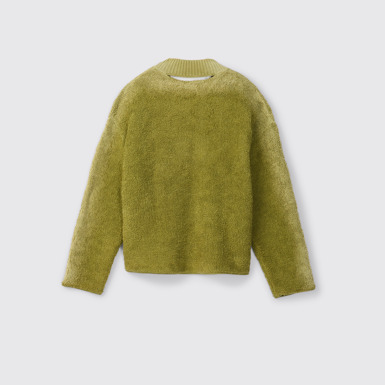 Back view of CAMPERLAB KNIT Green wool-blend Bouclé Jumper