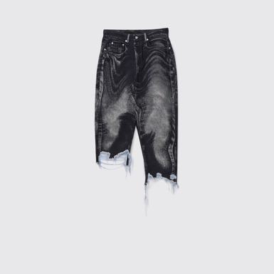 CAMPERLAB DENIM Jupe asymétrique en denim noir-gris