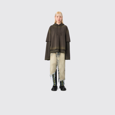 CAMPERLAB DENIM Jupe asymétrique en denim noir-sable