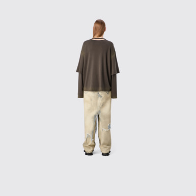 CAMPERLAB DENIM Sand-black asymmetric denim skirt