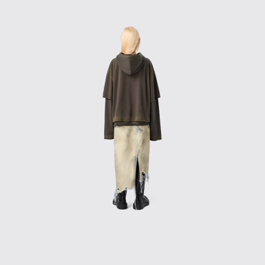 CAMPERLAB DENIM Sand-black asymmetric denim skirt