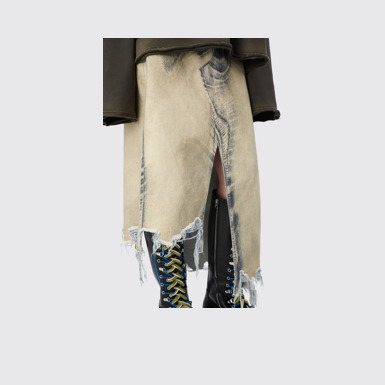 CAMPERLAB DENIM Sand-black asymmetric denim skirt