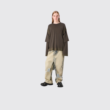 CAMPERLAB DENIM Sand-black asymmetric denim skirt