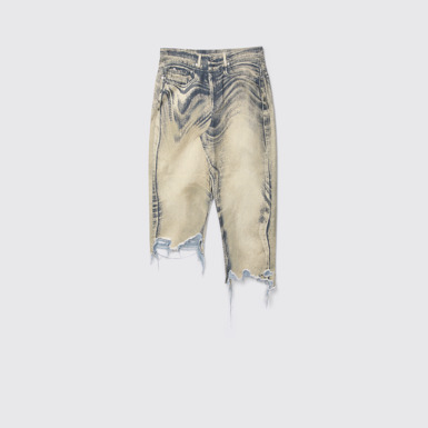 CAMPERLAB DENIM Jupe asymétrique en denim noir-sable