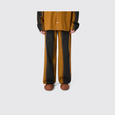 CAMPERLAB DENIM Terracotta bootcut jeans with printed spray effect