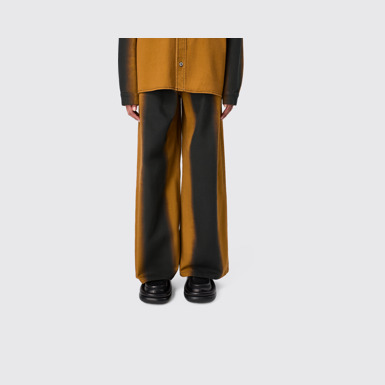 CAMPERLAB DENIM Terracotta bootcut jeans with printed spray effect