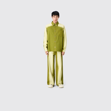 CAMPERLAB DENIM Vaquero verde de corte bootcut con estampado de efecto espray