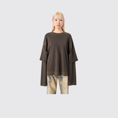 CAMPERLAB JERSEY Faded black organic cotton long sleeve T-Shirt