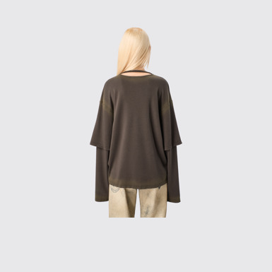 CAMPERLAB JERSEY Faded black organic cotton long sleeve T-Shirt