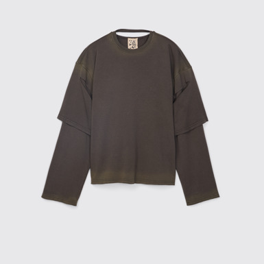 CAMPERLAB JERSEY T-shirt noir dégradé à manches longues en coton bio