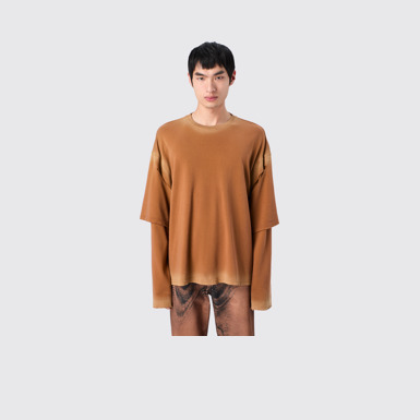 CAMPERLAB JERSEY Faded terracotta organic cotton long sleeve T-Shirt