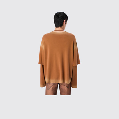 CAMPERLAB JERSEY Faded terracotta organic cotton long sleeve T-Shirt