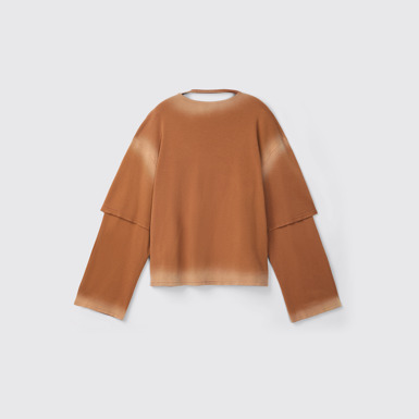 CAMPERLAB JERSEY T-shirt terracotta dégradé à manches longues en coton bio