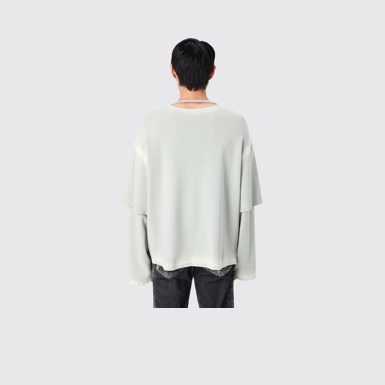 CAMPERLAB JERSEY Faded gray organic cotton long sleeve T-Shirt