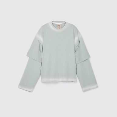CAMPERLAB JERSEY T-shirt gris dégradé à manches longues en coton bio