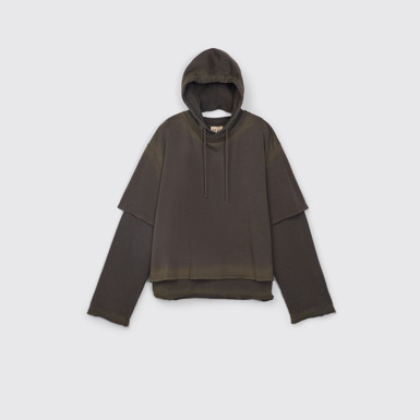 CAMPERLAB JERSEY Sweat à capuche en coton biologique noir dégradé